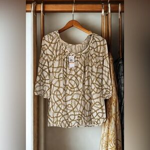 Michael Kors Women’s Gold Chain Embellished Tunic Top. Size 3X